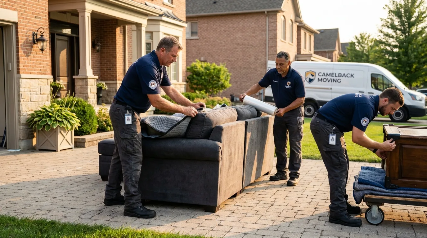 Large estate moving crew wrapping furniture in White House, TN